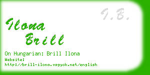 ilona brill business card